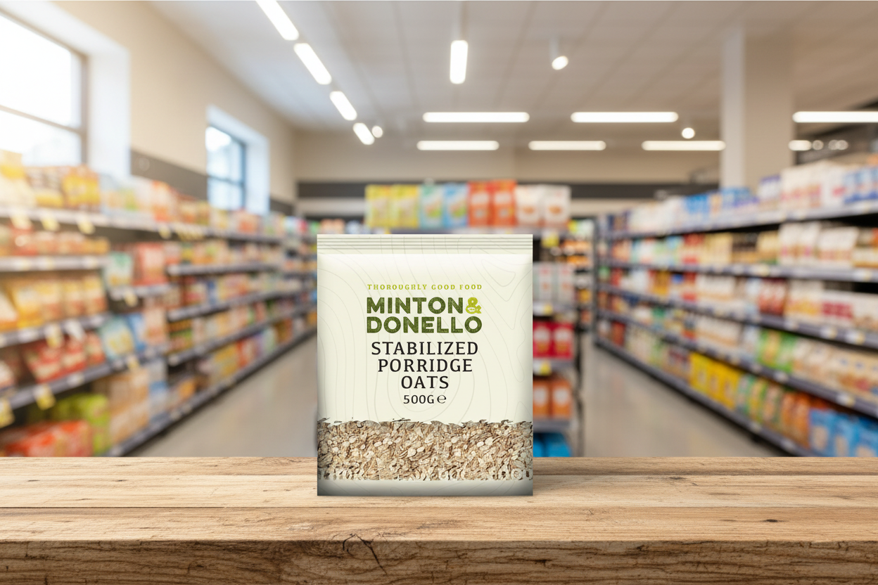 6 x Minton & Donello Stabilized Porridge Oats - 500g