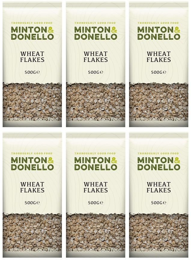 6 x Minton & Donello Wheat Flakes - 500g