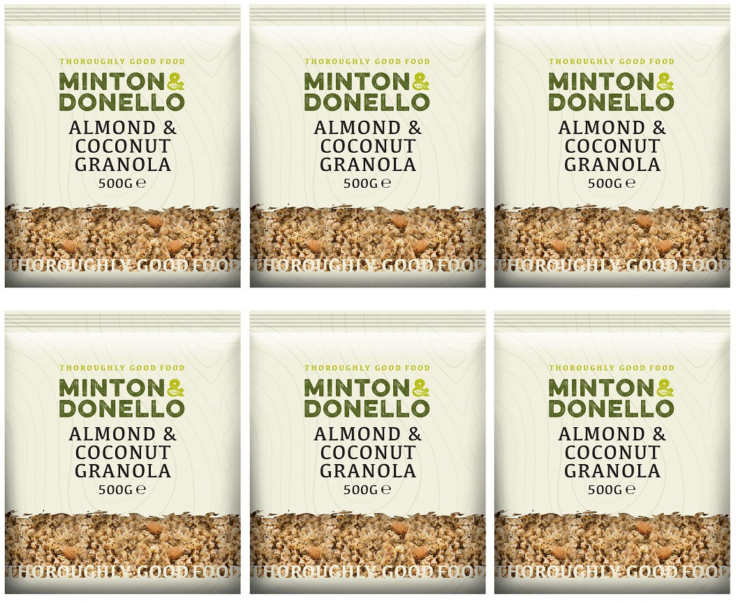 6 x Minton & Donello Almond & Coconut Granola - 500g
