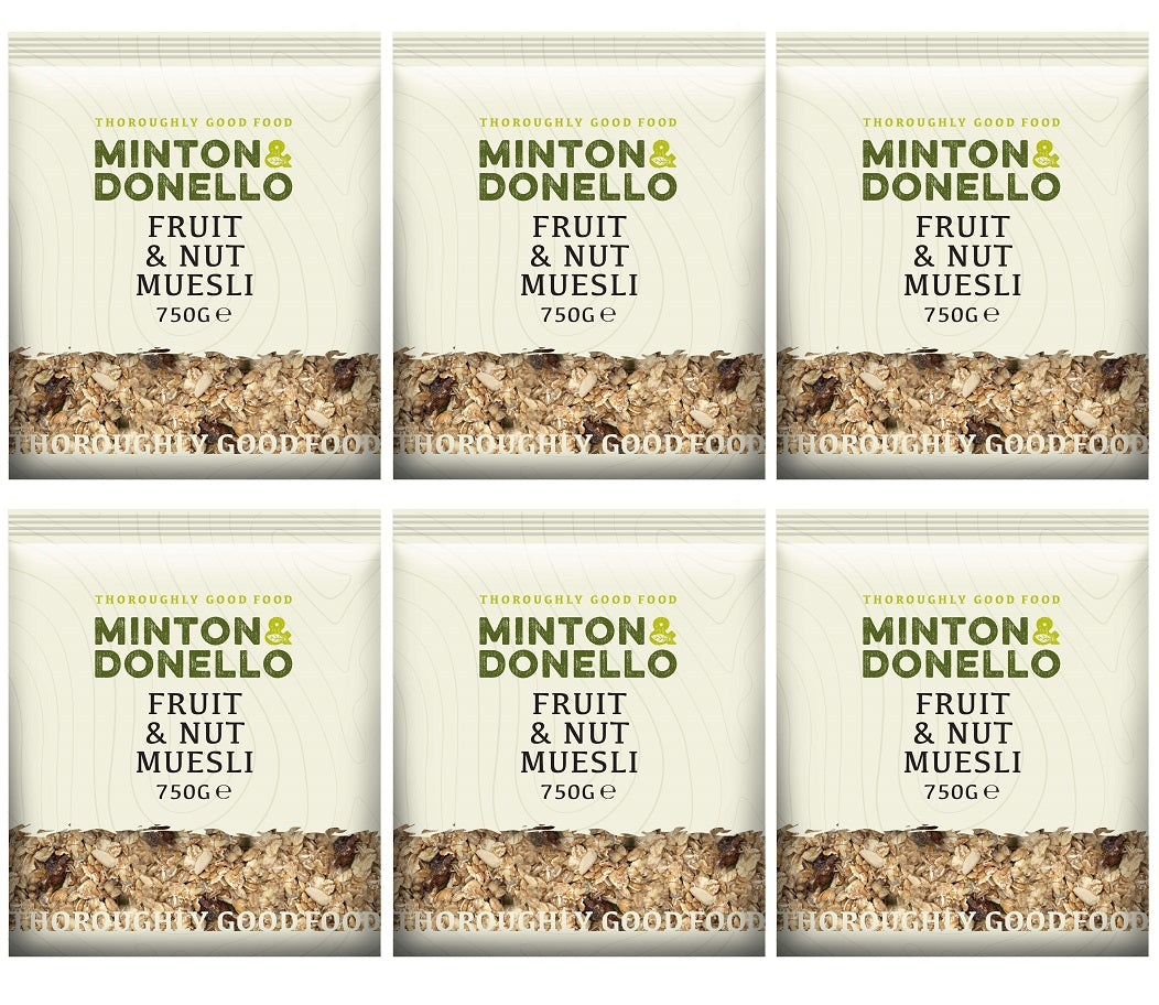6 x Minton & Donello Fruit & Nut Muesli - 750g