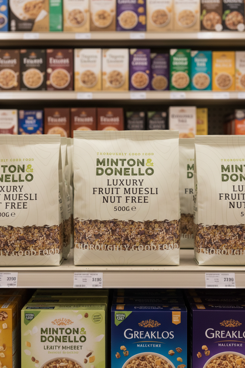 6 x Minton & Donello Luxury Fruit Muesli Nut Free - 500g