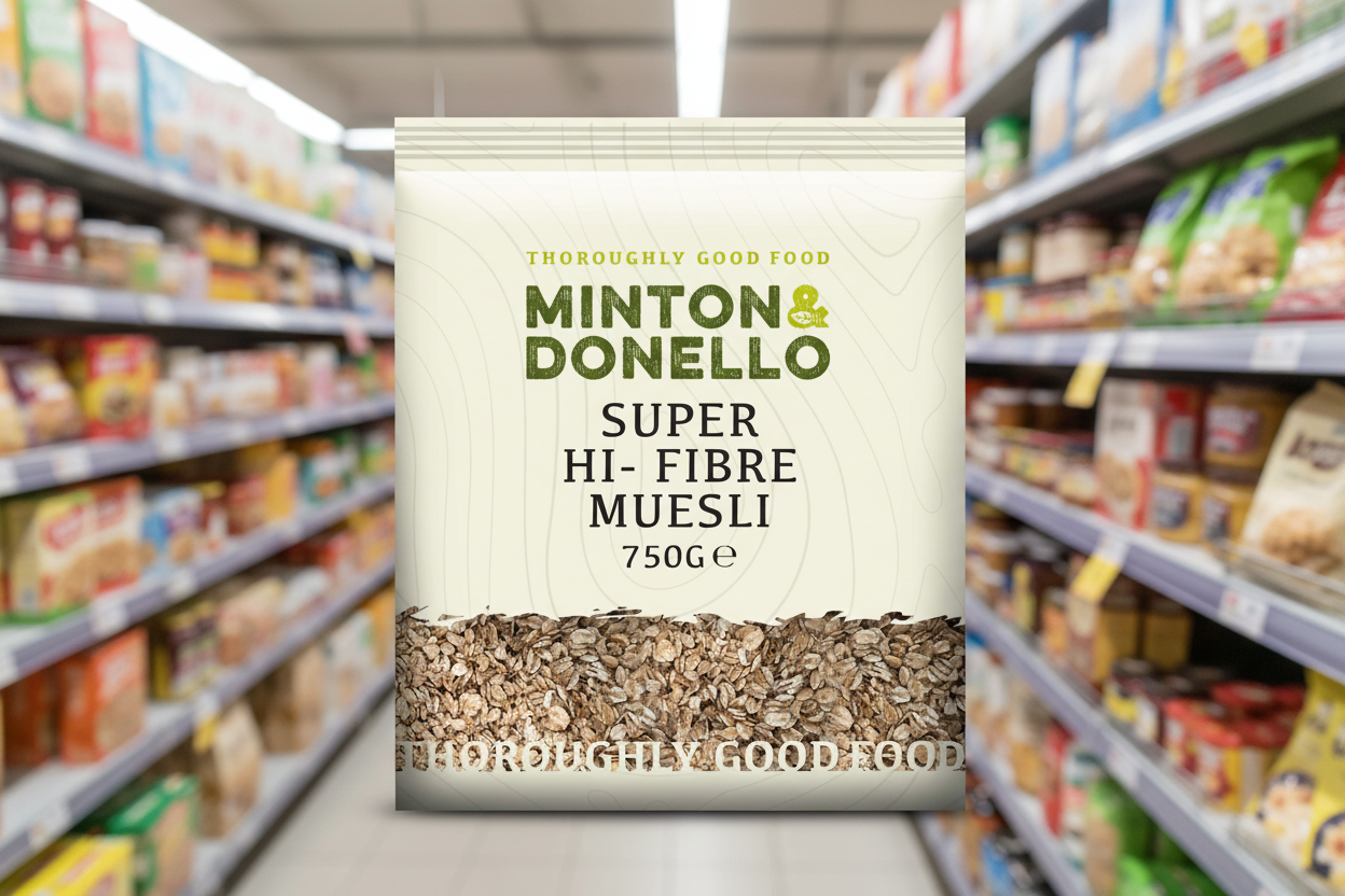 6 x Minton & Donello Super Hi-Fibre Muesli - 750g