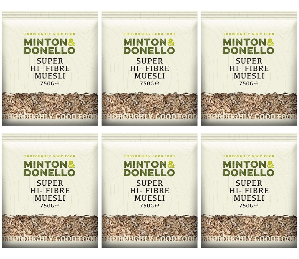 6 x Minton & Donello Super Hi-Fibre Muesli - 750g