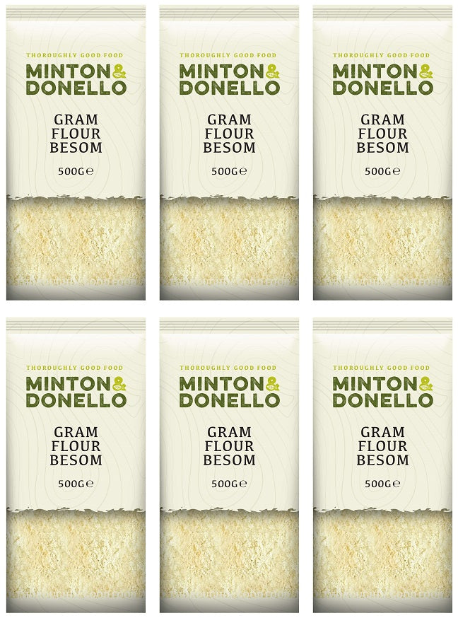 6 x Minton & Donello Gram Flour Besom - 500g