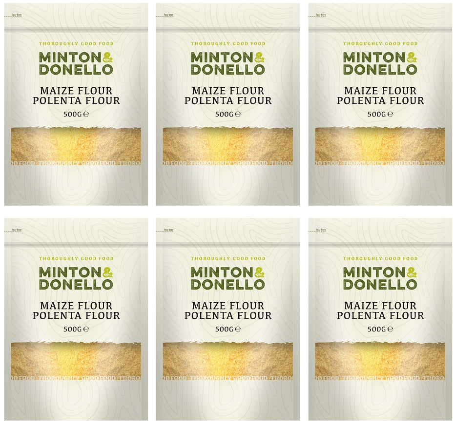 6 x Minton & Donello Maize Flour Polenta Flour - 500g