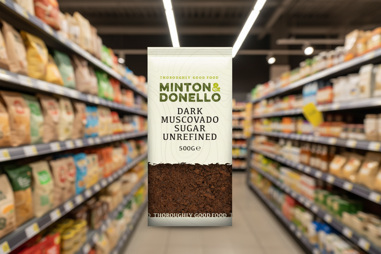 6 x Minton & Donello Dark Muscovado Sugar Unrefined - 500g