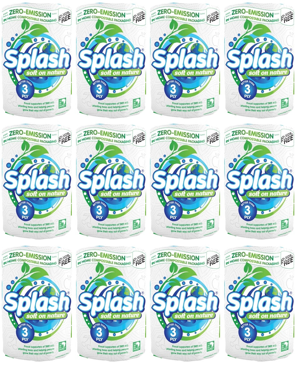 12 x Splash Soft On Nature Kitchen Roll 1 Roll