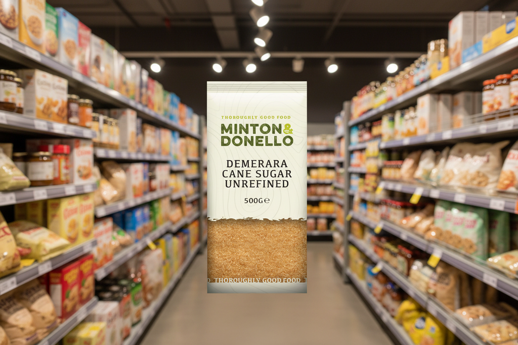 6 x Minton & Donello Demerara Cane Sugar Unrefined - 500g