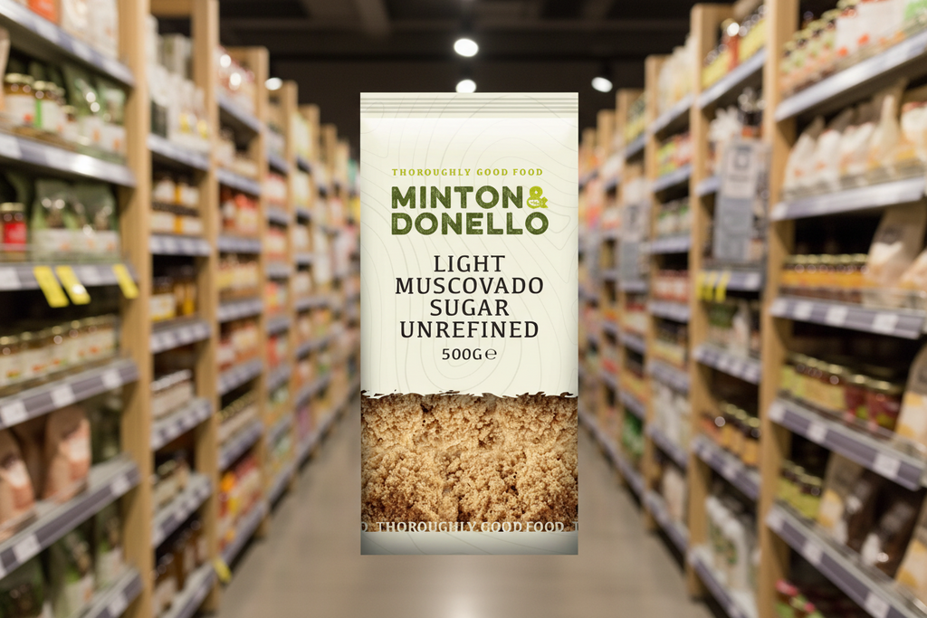 6 x Minton & Donello Light Muscovado Sugar Unrefined - 500g