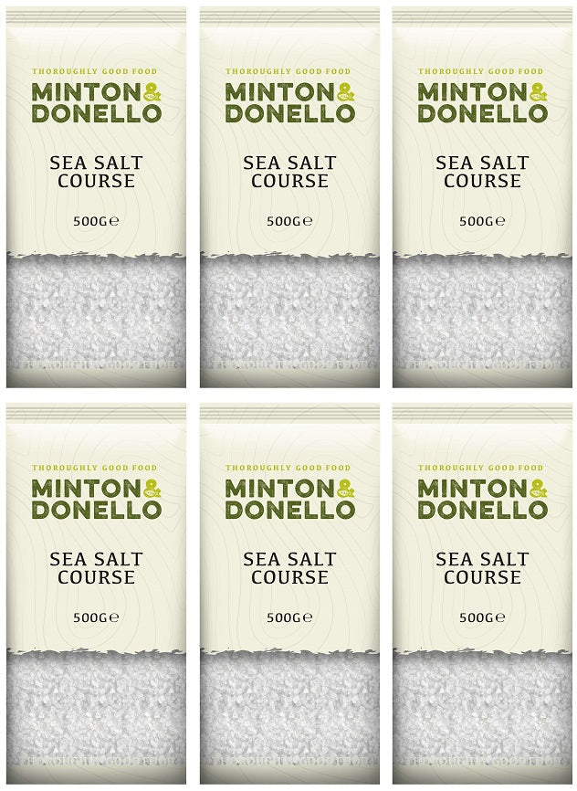 6 x Minton & Donello Coarse Sea Salt No Additives - 500g