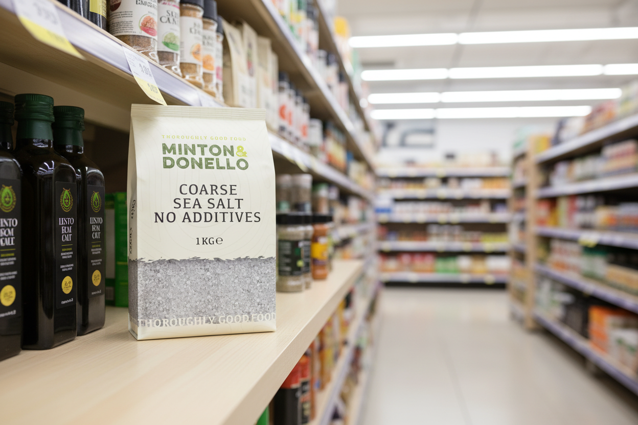 6 x Minton & Donello Coarse Sea Salt No Additives - 1000g