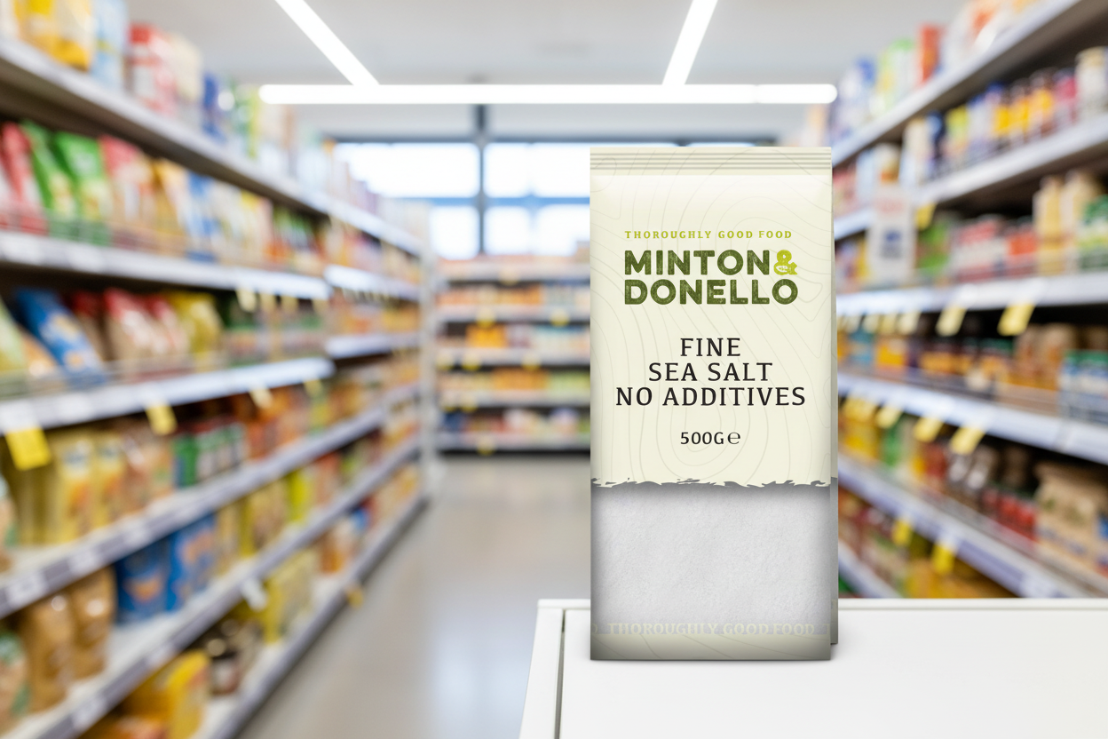 6 x Minton & Donello Fine Sea Salt No Additives - 500g