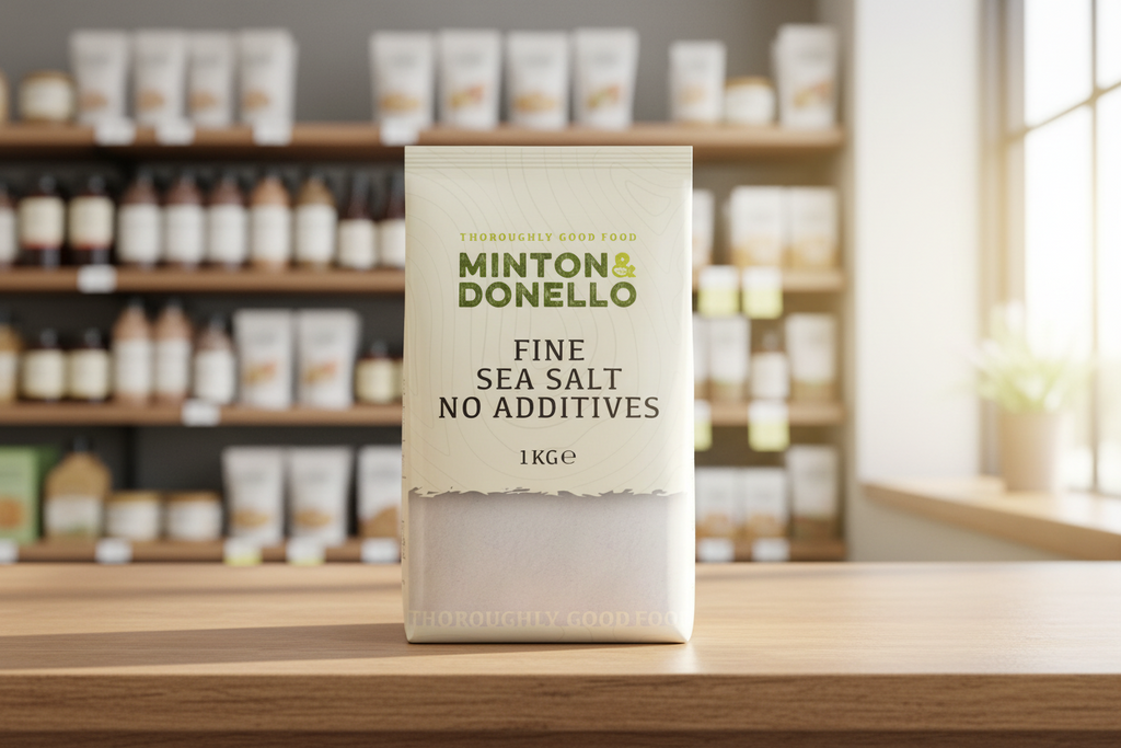 6 x Minton & Donello Fine Sea Salt No Additives - 1000g