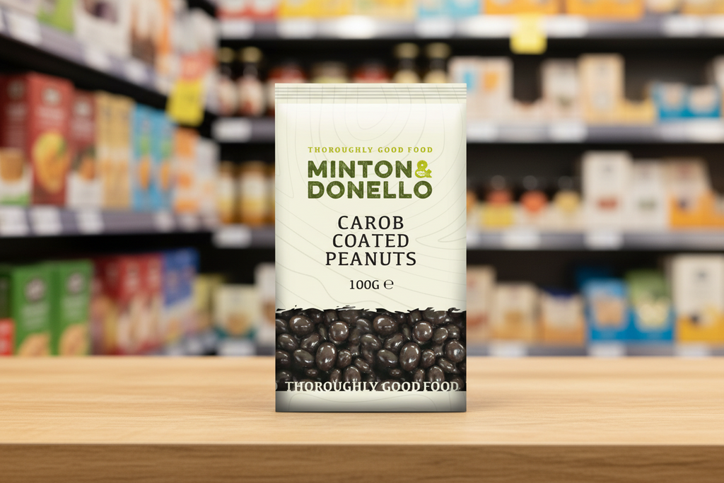 6 x Minton & Donello Carob Coated Peanuts - 100g