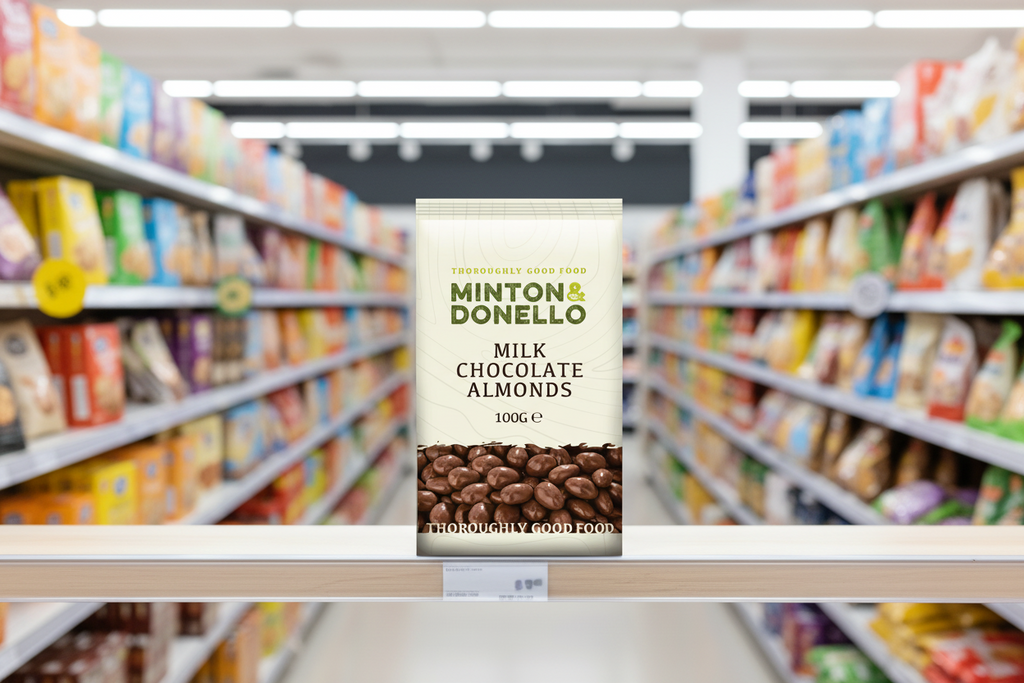 6 x Minton & Donello Milk Chocolate Almonds - 100g