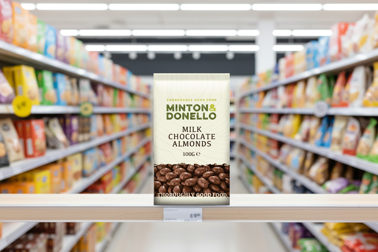 6 x Minton & Donello Milk Chocolate Almonds - 100g