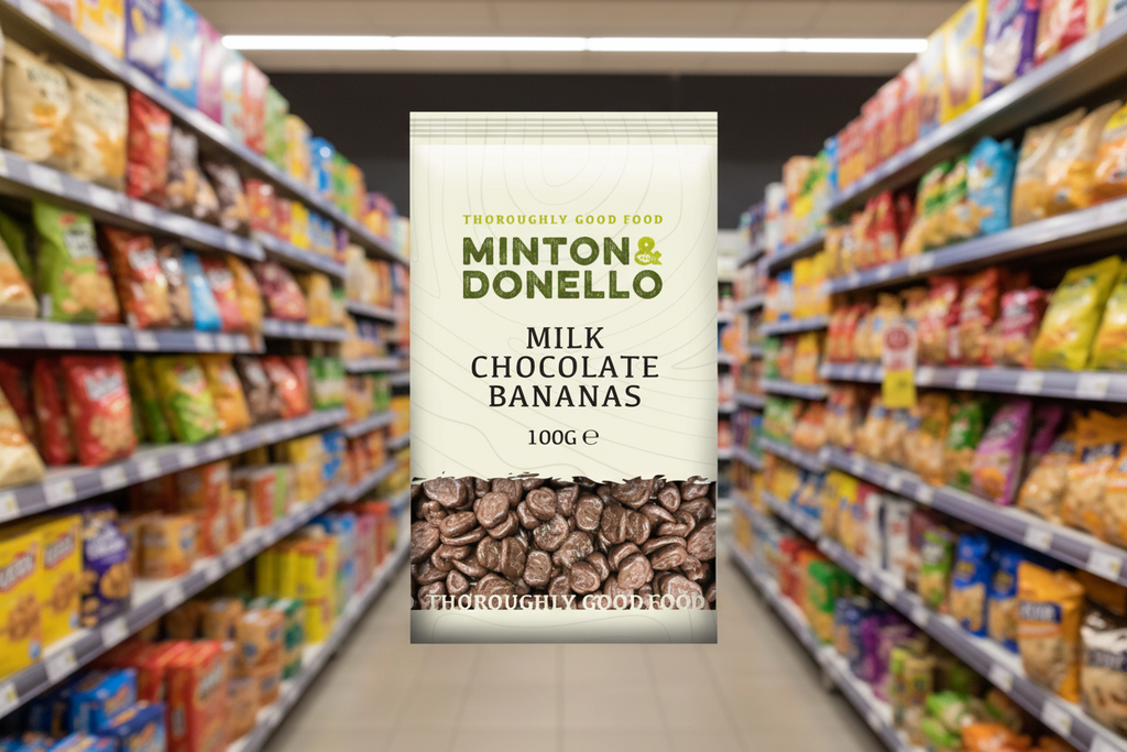 6 x Minton & Donello Milk Chocolate Bananas - 100g