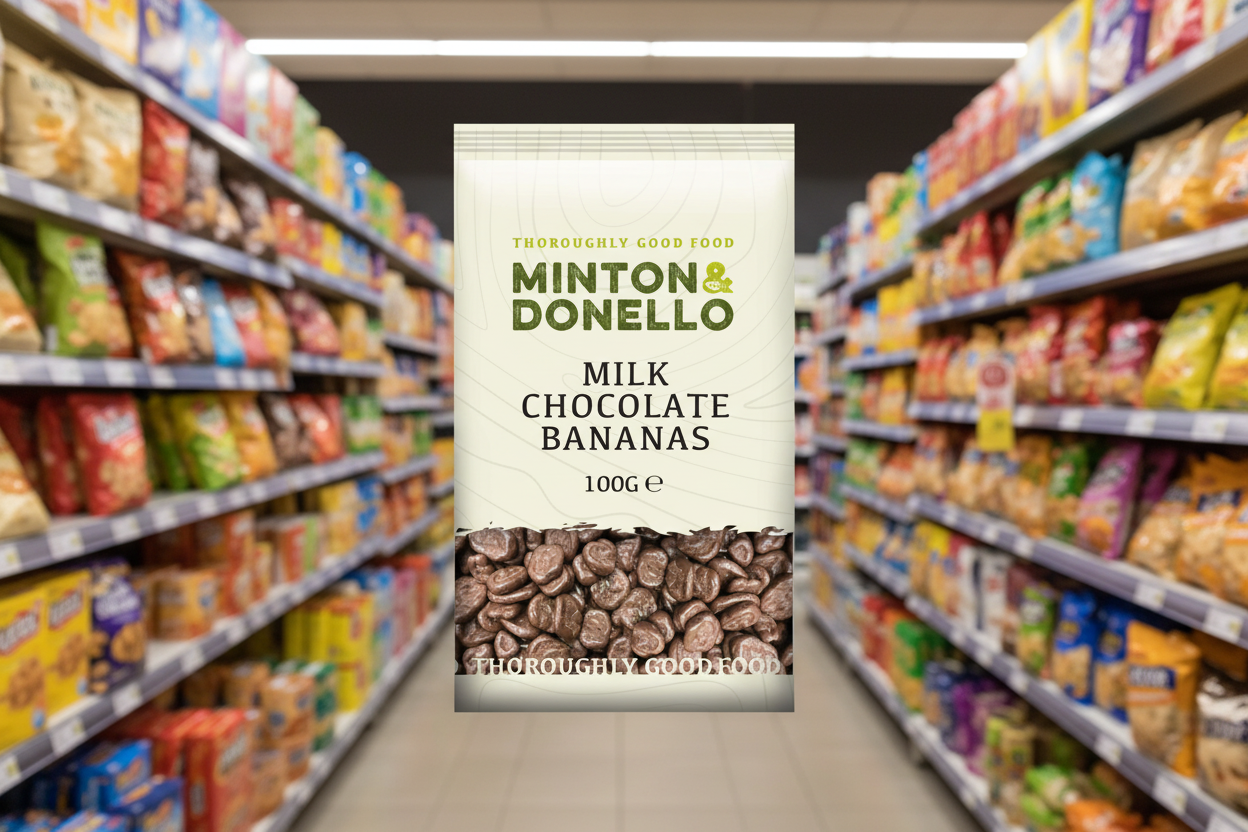 6 x Minton & Donello Milk Chocolate Bananas - 100g