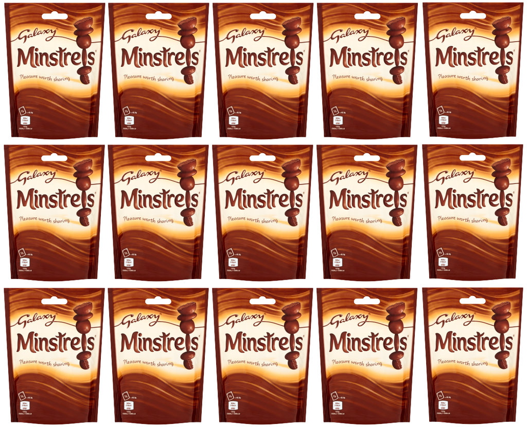 15 x Galaxy Minstrels Chocolate Pouch Bag 118g