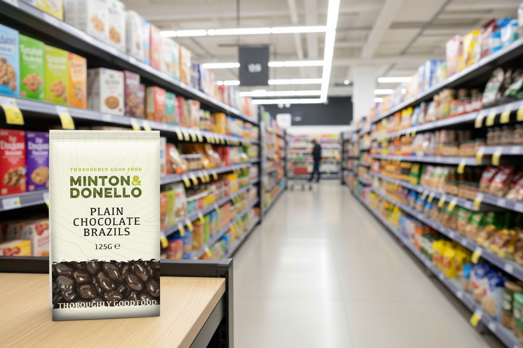 6 x Minton & Donello Plain Chocolate Brazils - 125g