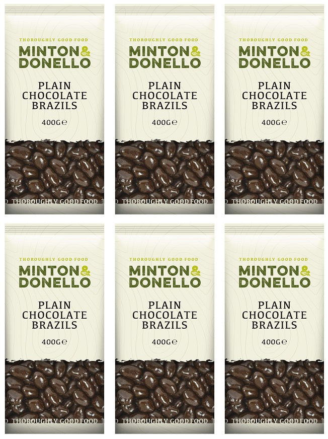 6 x Minton & Donello Plain Chocolate Brazils - 400g