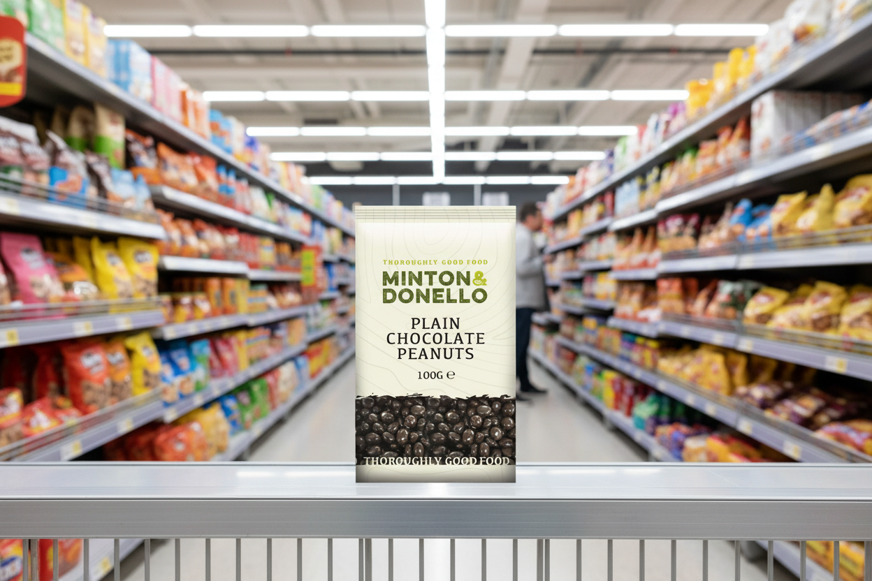 6 x Minton & Donello Plain Chocolate Peanuts - 100g