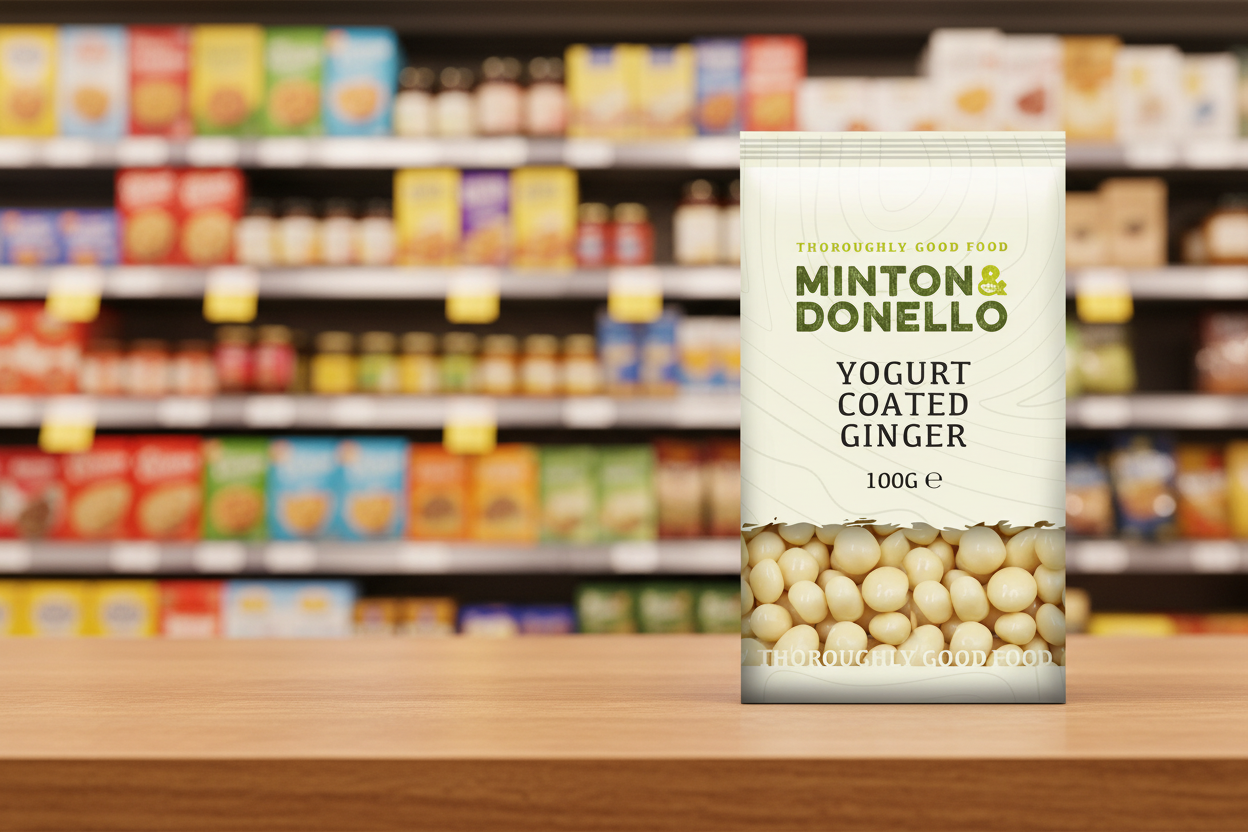 6 x Minton & Donello Yogurt Coated Ginger - 100g