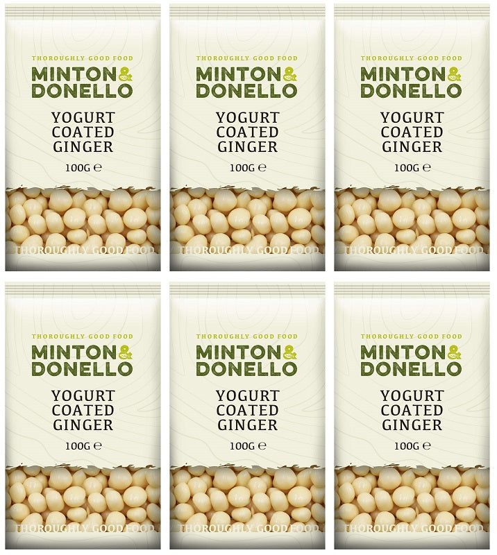 6 x Minton & Donello Yogurt Coated Ginger - 100g