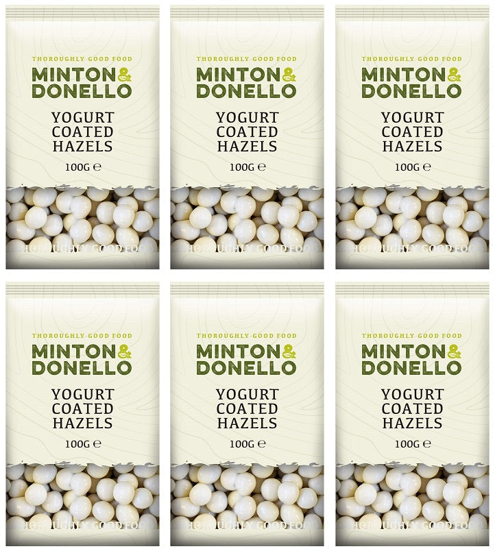 6 x Minton & Donello Yogurt Coated Hazels - 100g