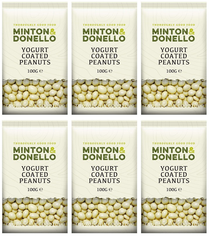 6 x Minton & Donello Yogurt Coated Peanuts - 100g