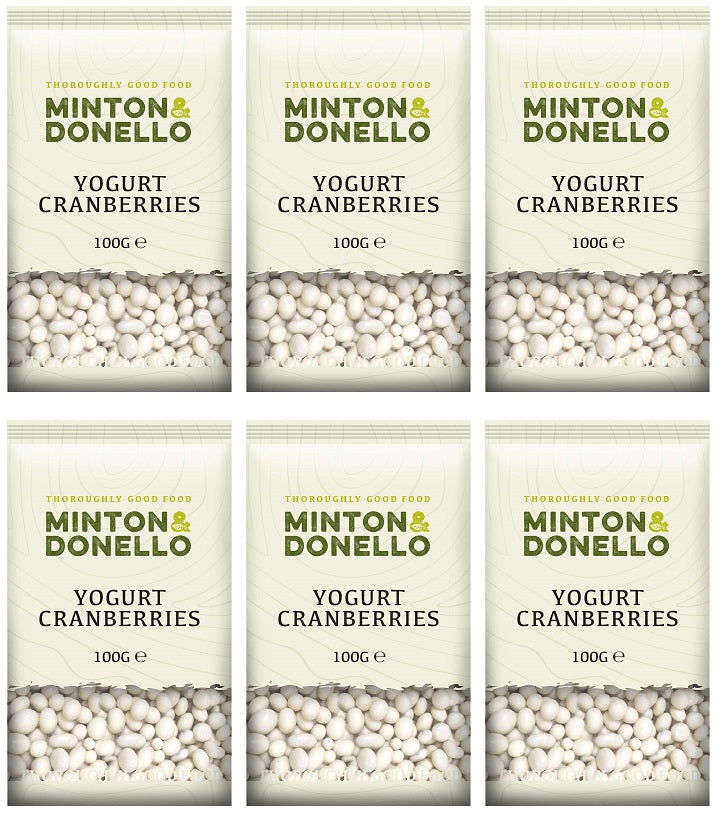 6 x Minton & Donello Yogurt Cranberries - 100g