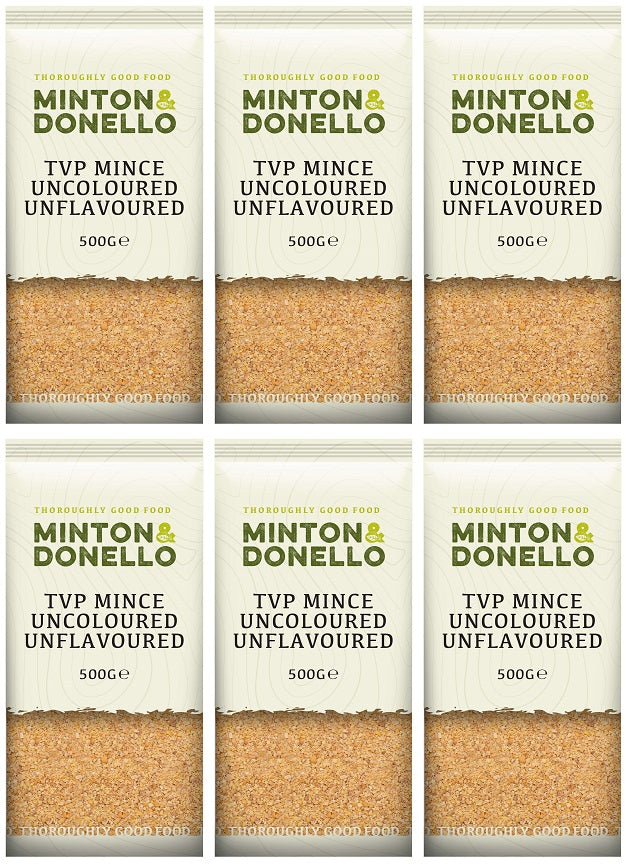 6 x Minton & Donello Tvp Mince Uncoloured/Unflavoured - 500g