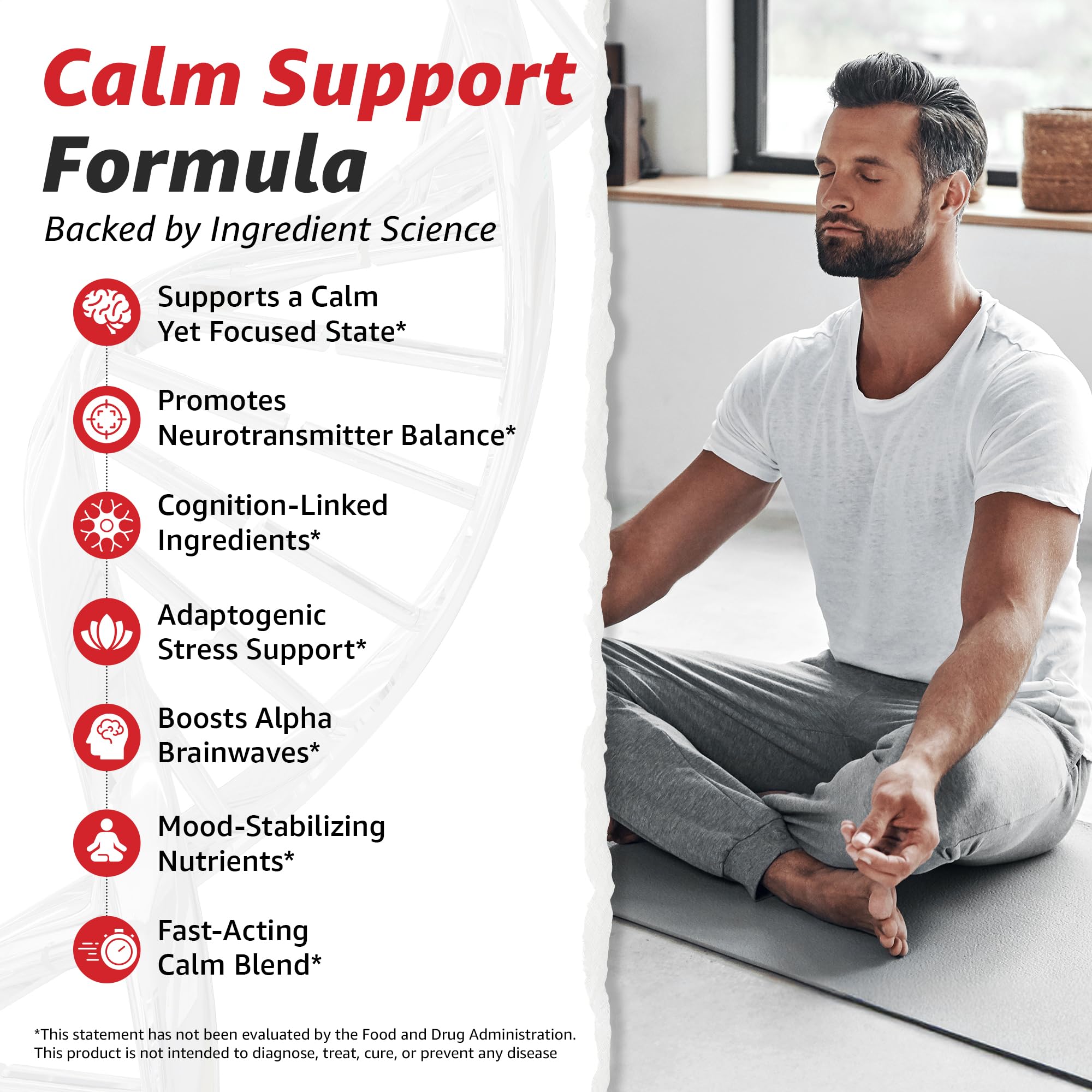 10X Health Calm L Theanine Drops – 100mg L Theanine & 100mg GABA, 2.03 fl oz