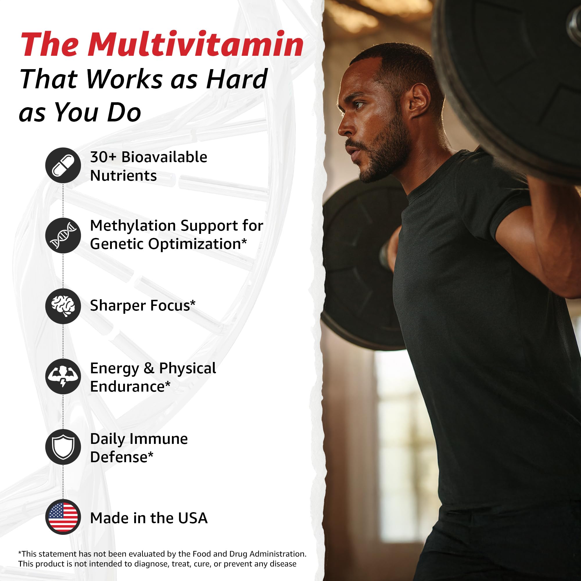 10X Health System Optimize Multivitamin for Men – 90 Capsules | 34-in-1 Methylated Formula, 5-MTHF, NAC, 800 mcg B12