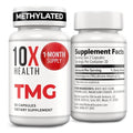 10X Health TMG Supplements - Liver Support, Heart Wellness, Energy | Non-GMO & Gluten-Free - 60 Capsules
