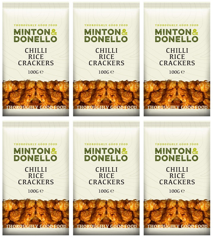 6 x Minton & Donello Chilli Rice Crackers - 100g
