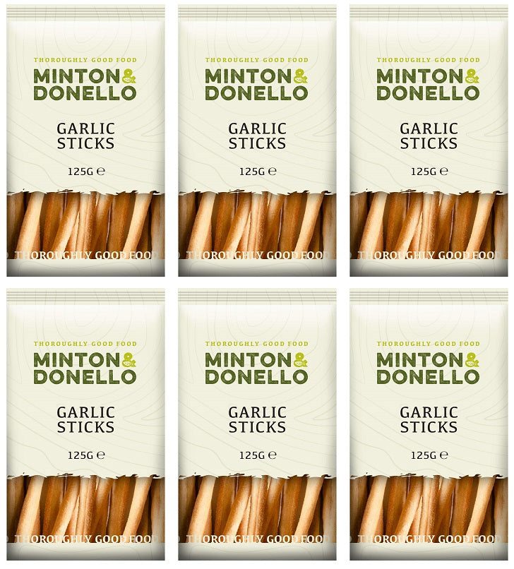 6 x Minton & Donello Garlic Sticks - 125g