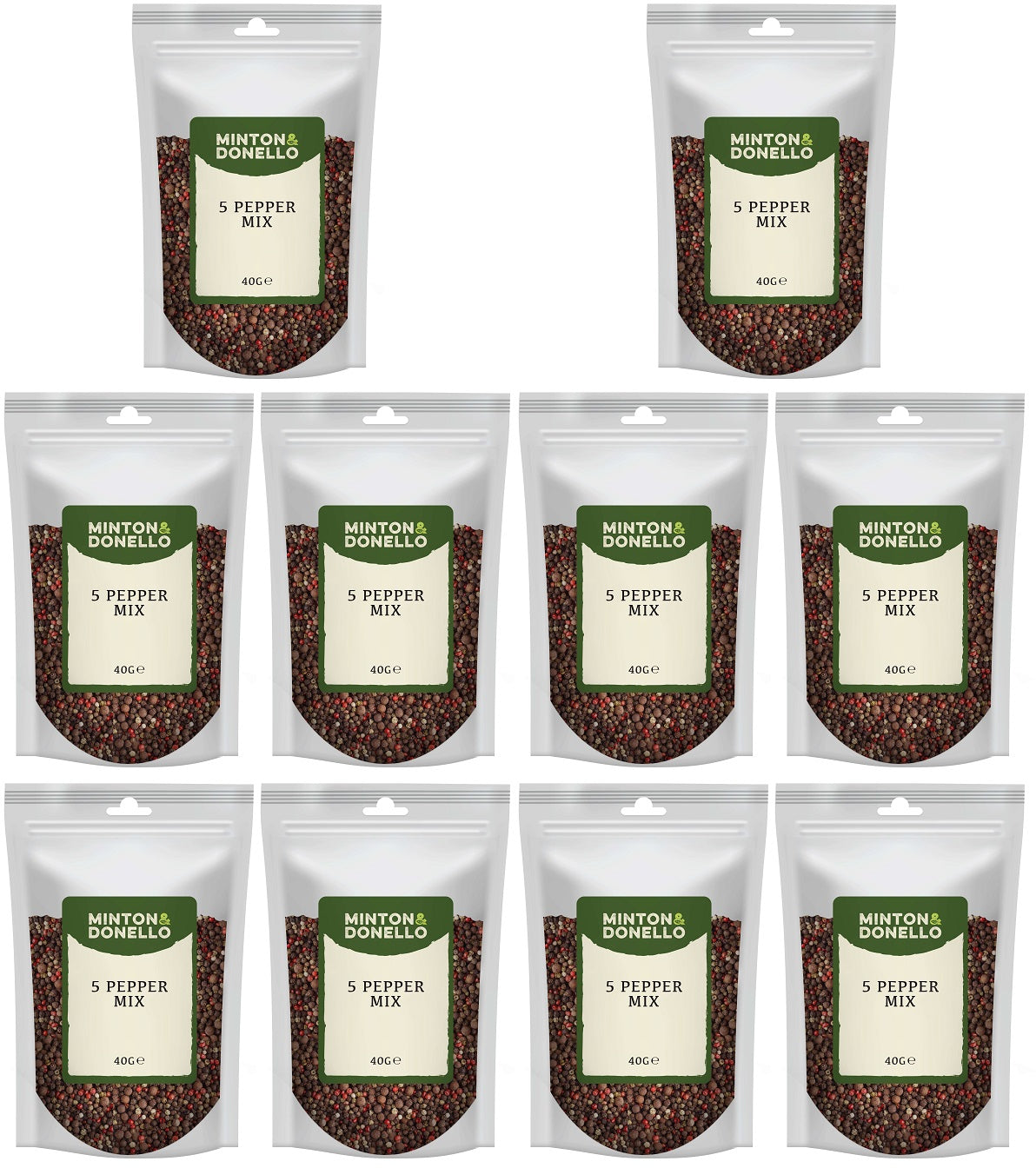 10 x Minton & Donello 5 Pepper Mix - 40g