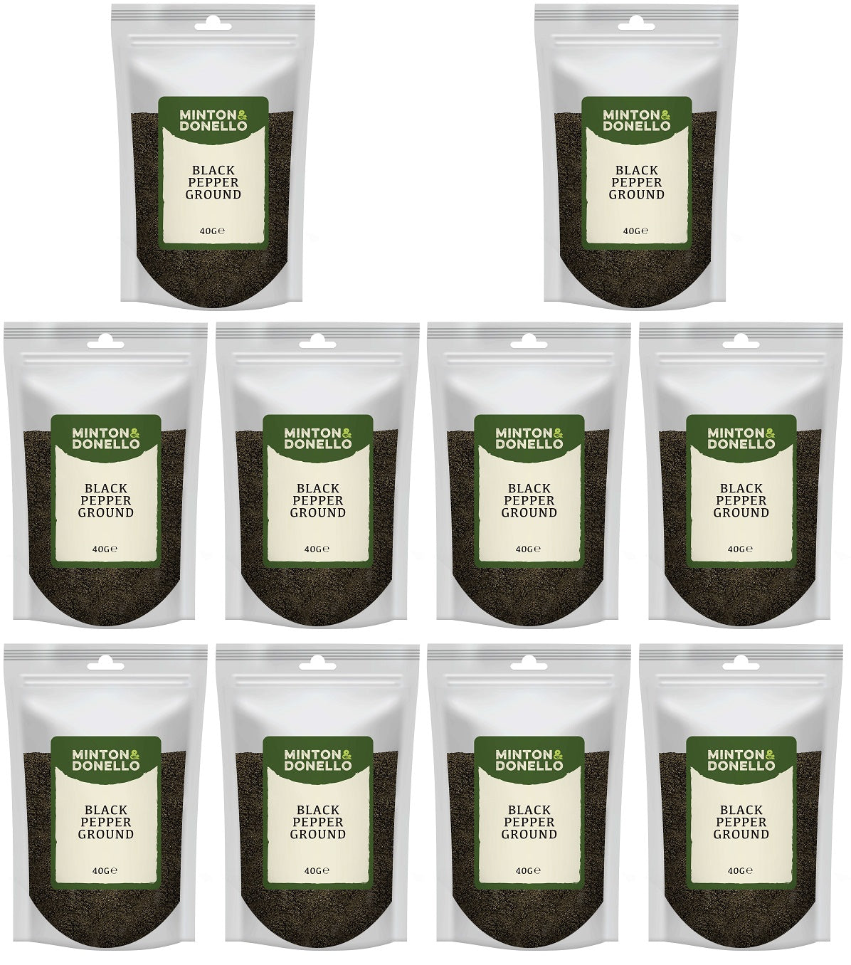 10 x Minton & Donello Black Pepper Ground - 40g