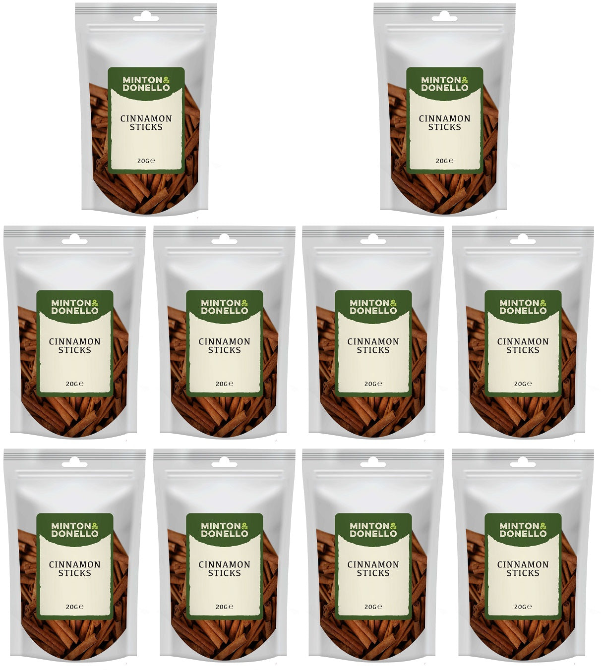 10 x Minton & Donello Cinnamon Sticks - 20g