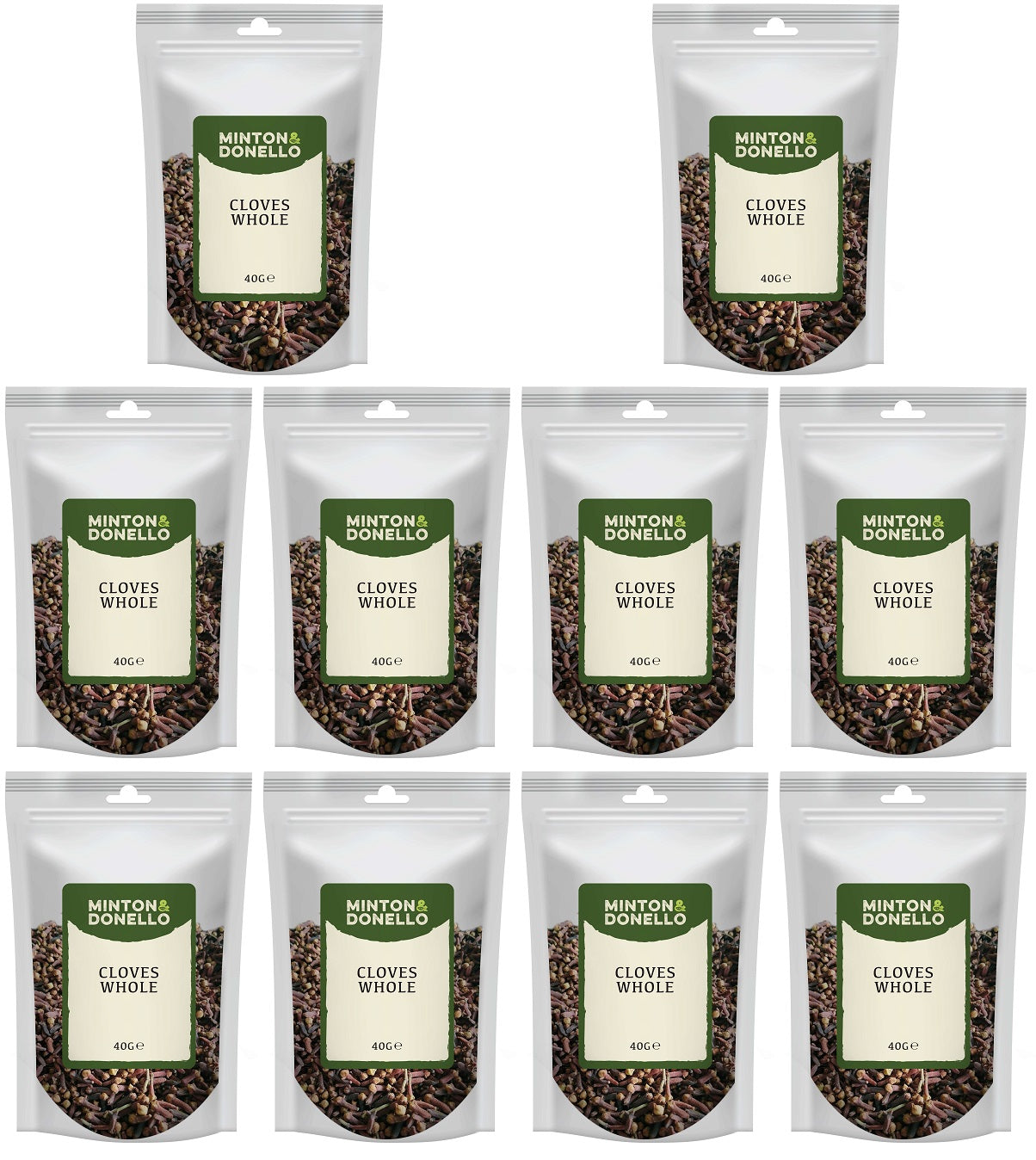 10 x Minton & Donello Cloves Whole - 40g