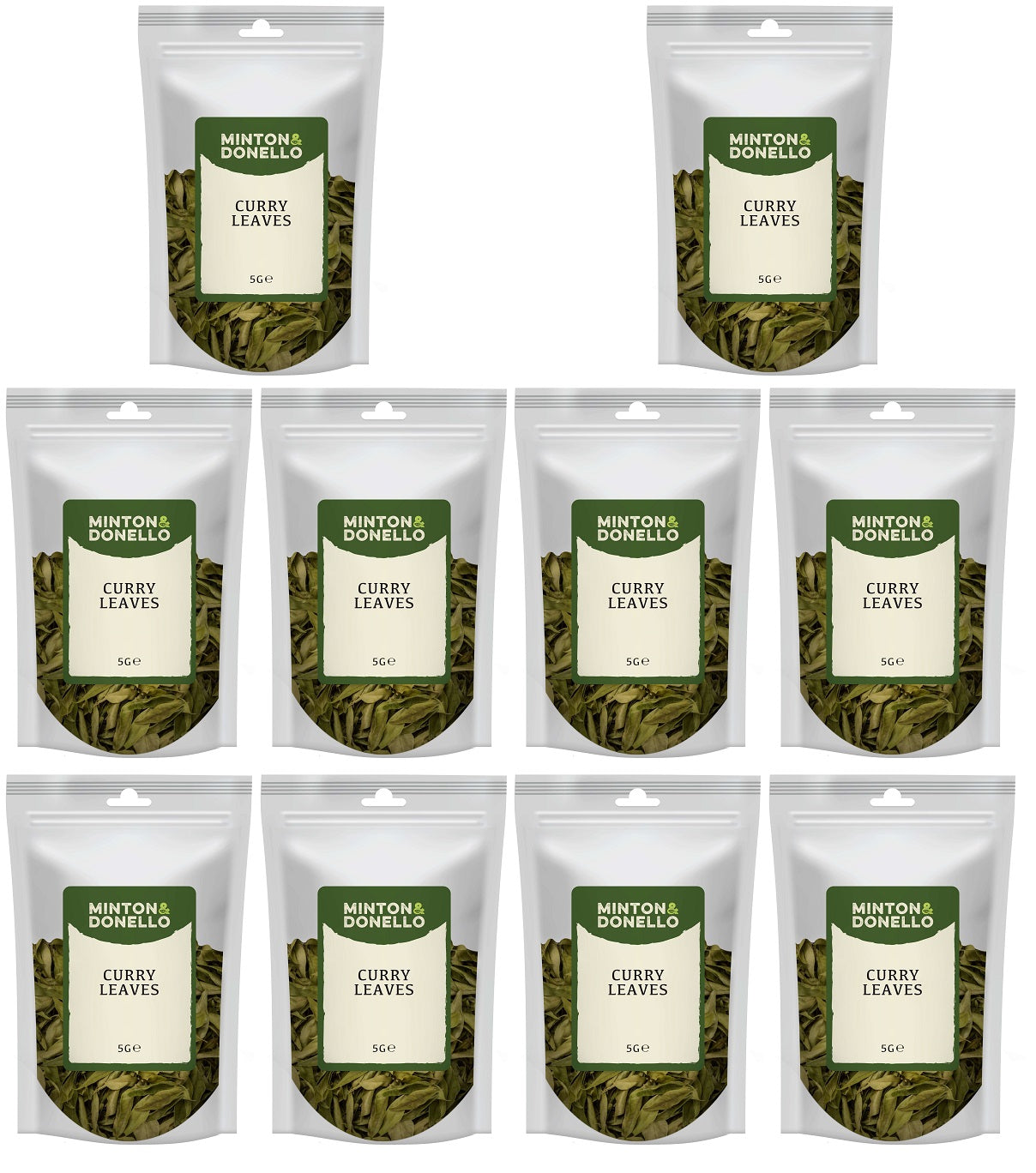10 x Minton & Donello Curry Leaves - 5g