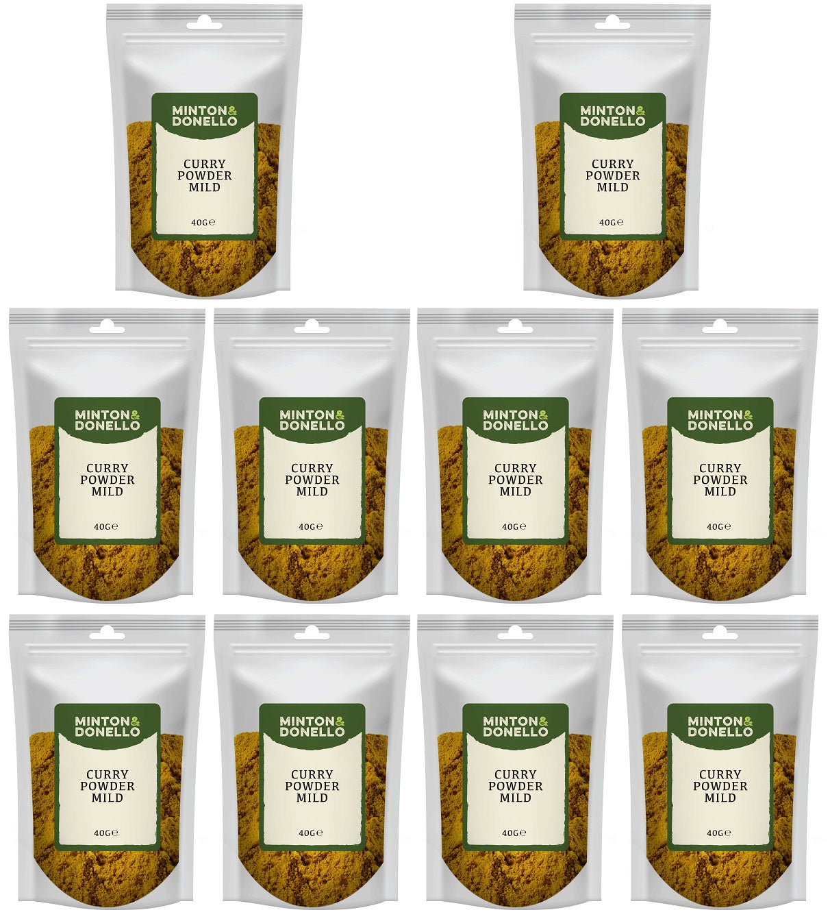 10 x Minton & Donello Curry Powder Mild - 40g
