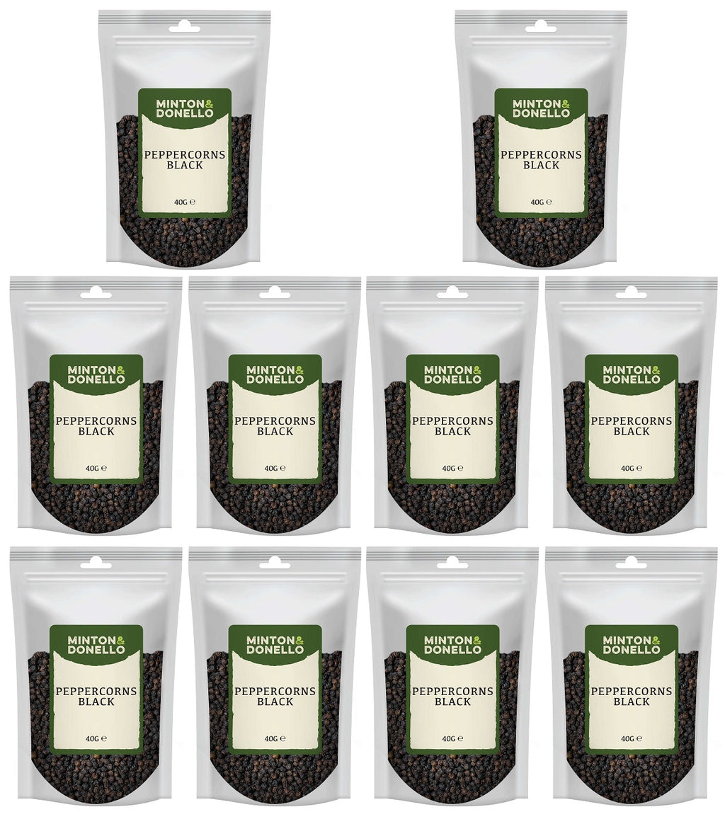10 x Minton & Donello Peppercorns Black - 40g