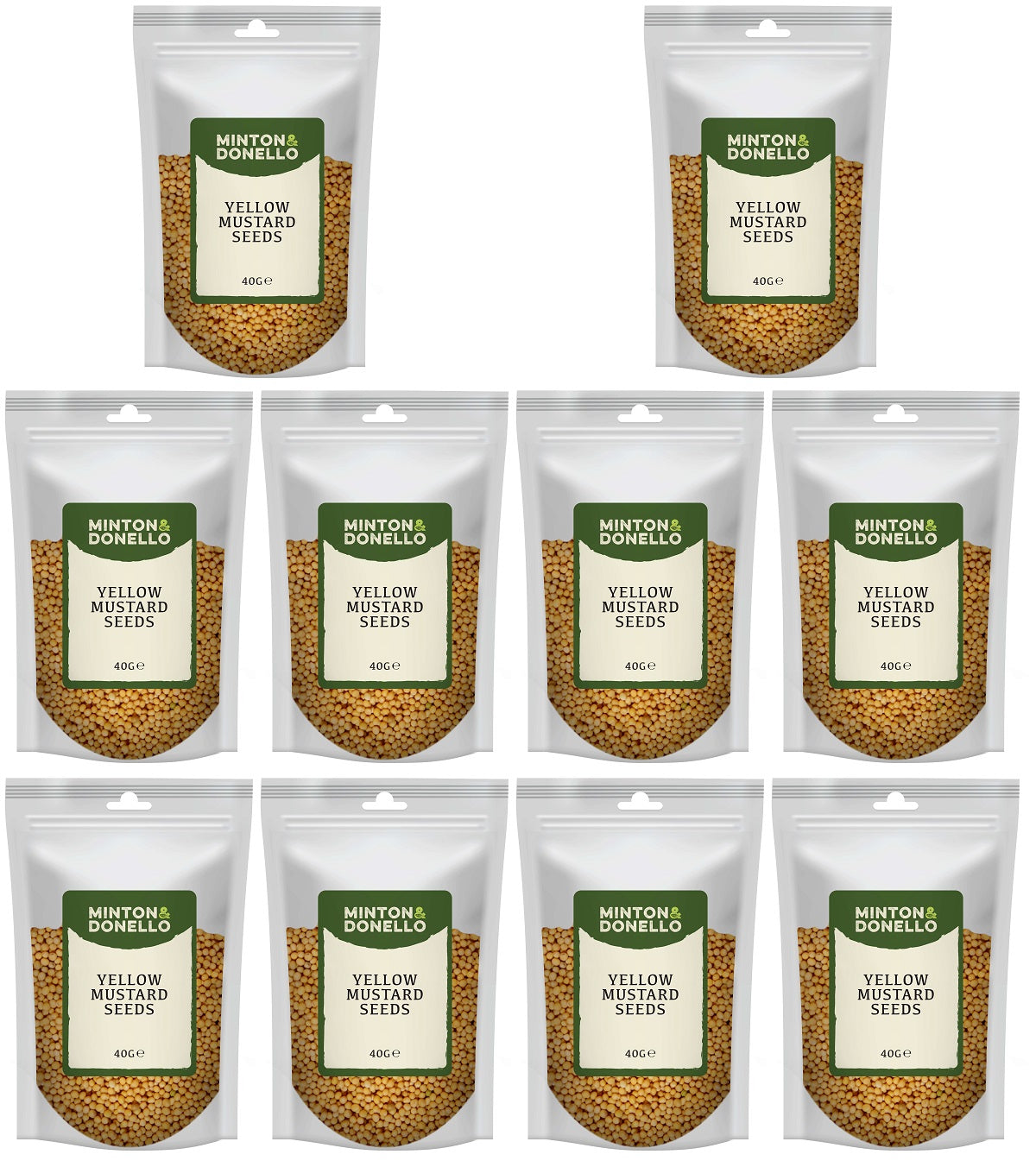10 x Minton & Donello Yellow Mustard Seed - 40g