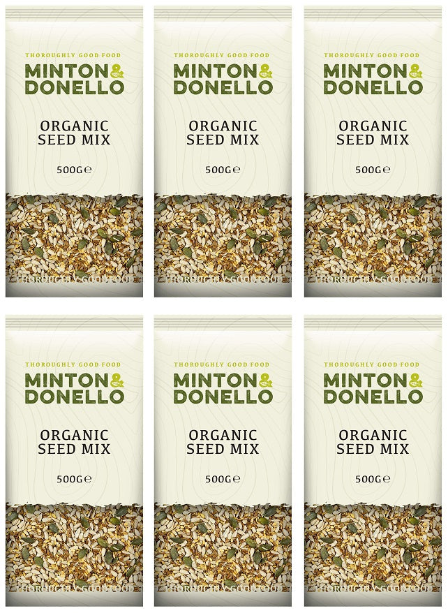 6 x Minton & Donello Organic Seed Mix - 500g