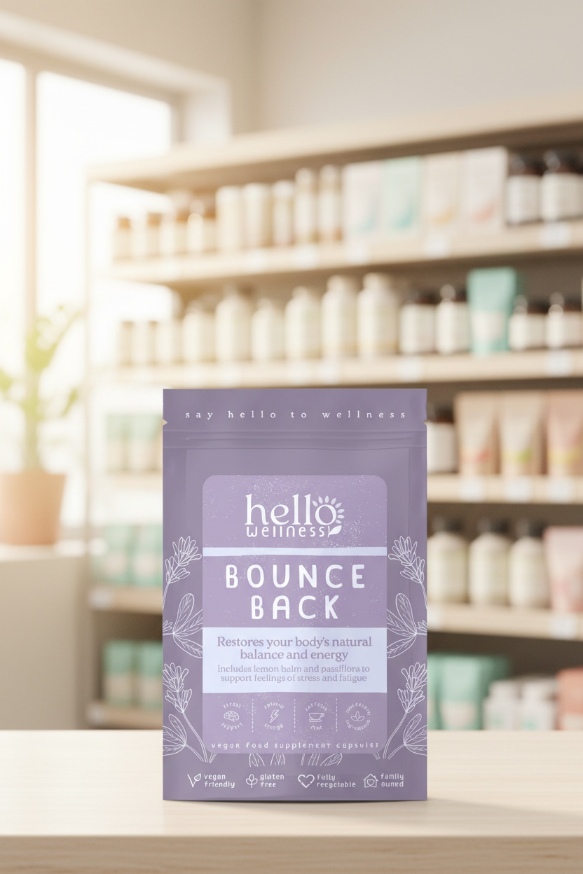 Hello Wellness Bounce Back Nat Calm Energy Herbal - 60caps