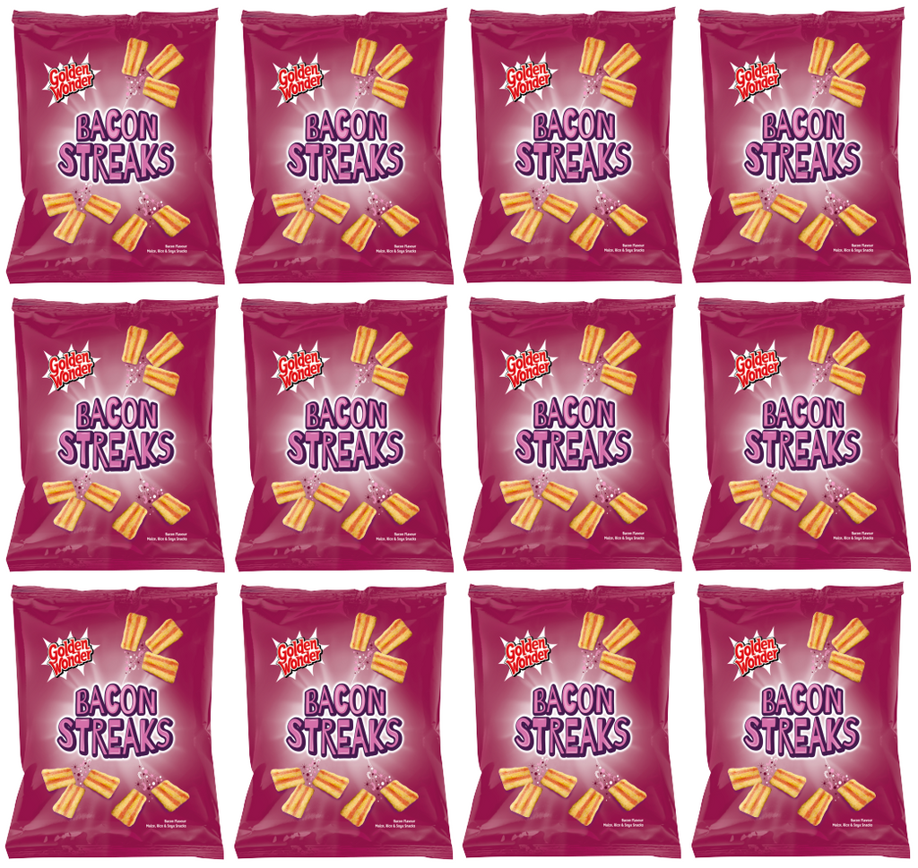 12 x Golden Wonder Bacon Streaks 150Gm
