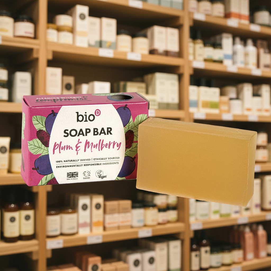 Bio-D Plum & Mulberry Boxed Soap Bar - 90g