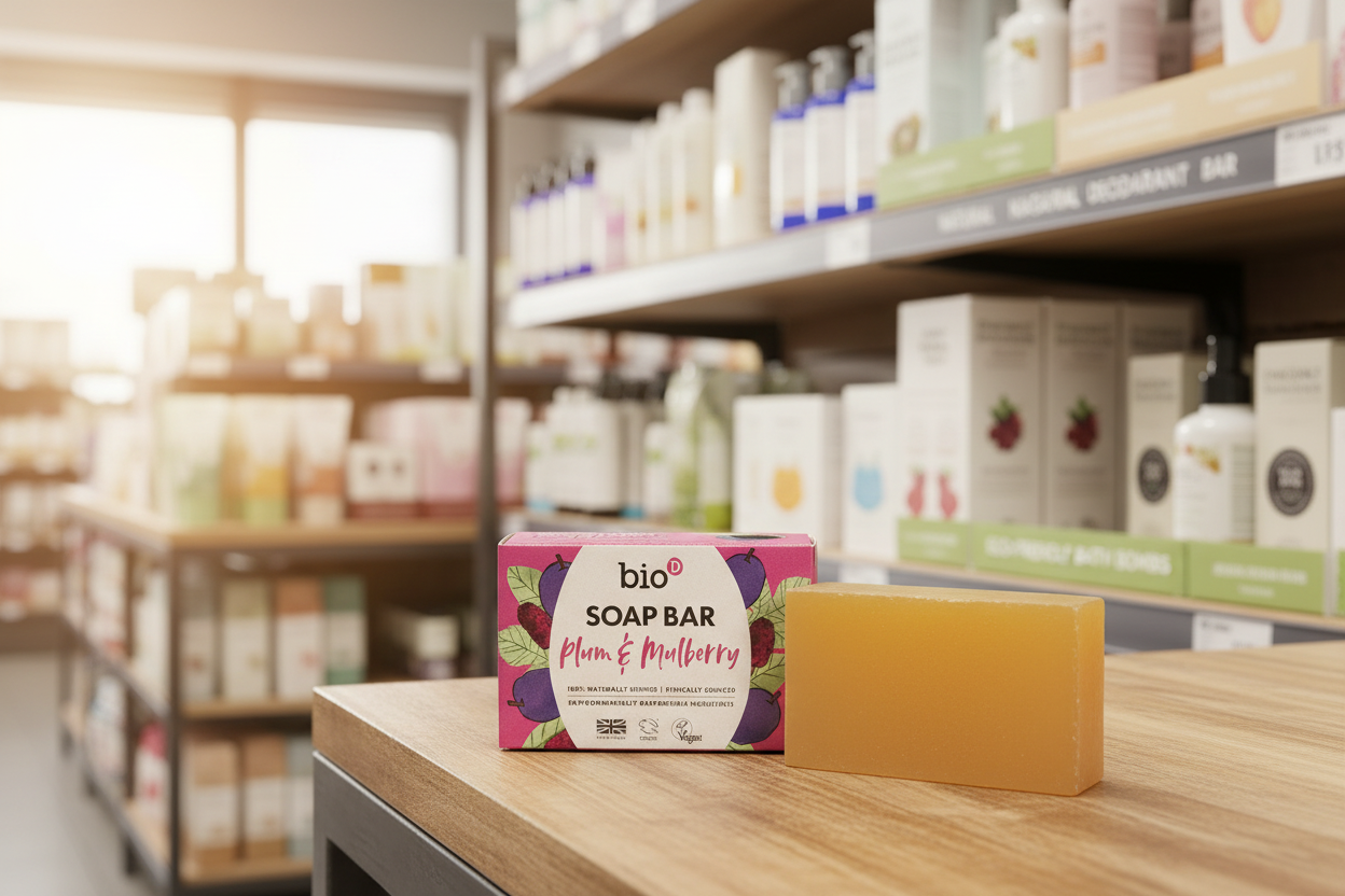 Bio-D Plum & Mulberry Boxed Soap Bar - 90g